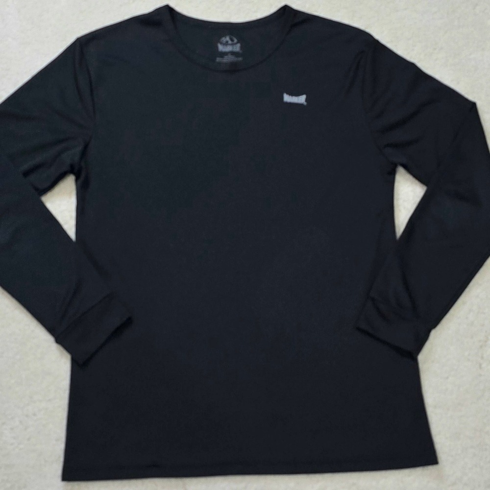 Marker Performance Men's Size Medium Long Sleeve Athletic Shirt Black